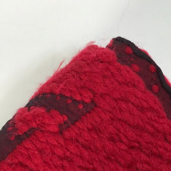 Auth LOUIS VUITTON M72432 Echarpes-logo mania fringe Scarf wool / silk Red - Picture 7 of 11